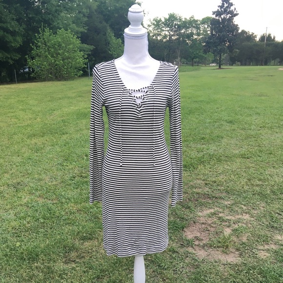 Denim & Supply Ralph Lauren Dress Navy Wht Striped - Picture 3 of 6